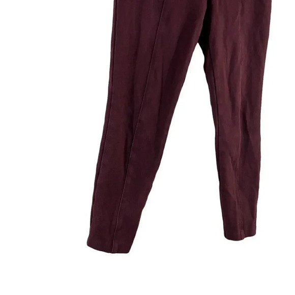 The Gap Maroon Size Zip Leggings Mid Rise Size Medium Cropped Cotton Blend - Picture 8 of 11